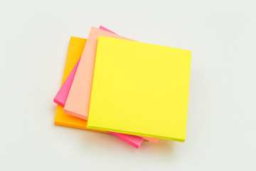 set of colour  paper stick note on a white background
