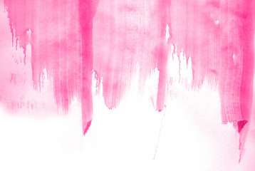 Abstract watercolor background hand-drawn on paper. Volumetric smoke elements. Pink color. For design, web, card, text, decoration, surfaces.