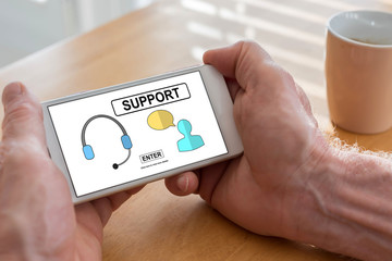 Support concept on a smartphone