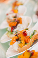starters with cheese, bread and beef