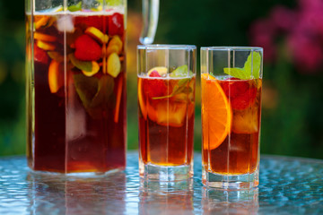Traditional pimms and lemonade