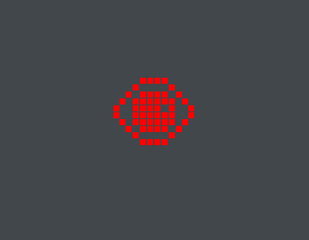 Creative red pixel eye logo icon