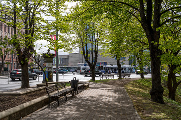 City landscape. Riga, Latvia. Sunny summer day. Traveling in Europe.