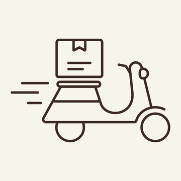 Delivery scooter line icon