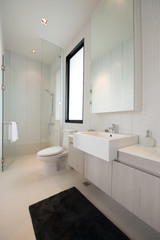 Naklejka na ściany i meble White toilet bowl Beautiful Large Bathroom