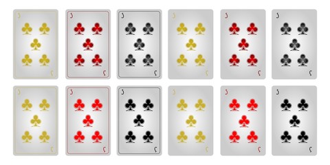 Game cards five of clubs with frames 2