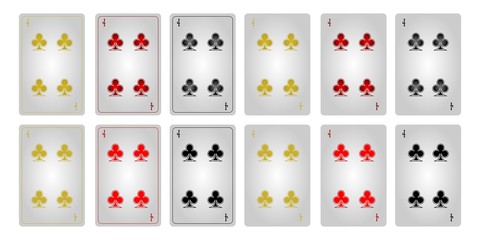 Game cards four of clubs with frames 2