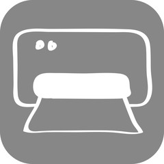 Handgezeichneter Drucker auf grauem Hintergrund