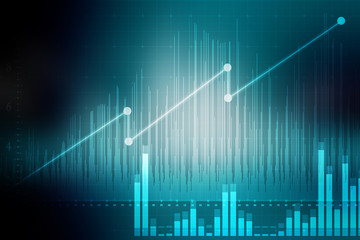 2d rendering Stock market online business concept. business Graph