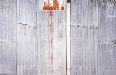 Old rusty zinc background , gray with pole texture in vertical patterns