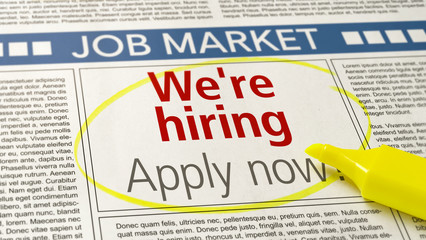 Job ad in a newspaper - We are hiring