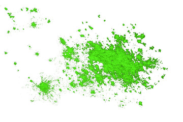 Beautiful stain of paint on a white background. Abstract drawing, blot. Colorful dust explode.