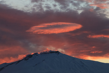 eruzione del vulcano Etna ,