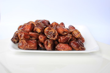 Date palm or fruit Kurma, named Ajwah which is delicious for the menu breaking the fast of Muslims