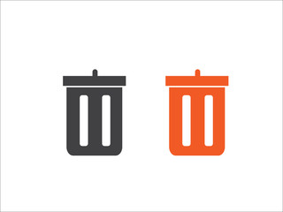Trash icon vector isolated on white background.