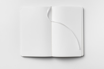 white notebook isolated on white background