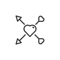 Heart Arrow  Icon, Pixel perfect . Love Symbol