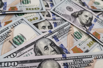 Background of 100 dollar bills