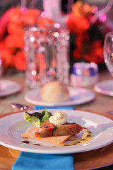 plated starter with dressing and pate