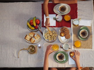 desayunos en la mesa