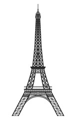 The Eiffel Tower, French landmark isolated on white background Vector