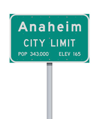 Anaheim City Limit road sign