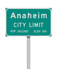 Anaheim City Limit road sign