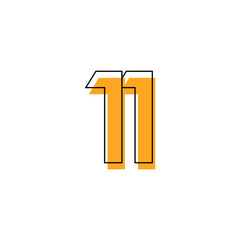 Number 11 Vector Template Design Illustration Design for Anniversary Celebration - obrazy, fototapety, plakaty