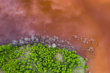 Contaminated lake at Geamana, Romania