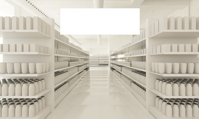 Obraz premium horizontal poster at white supermarket