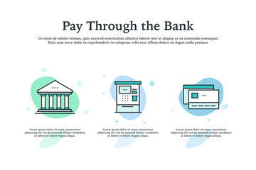 Pay Through the Bank Icon Concept