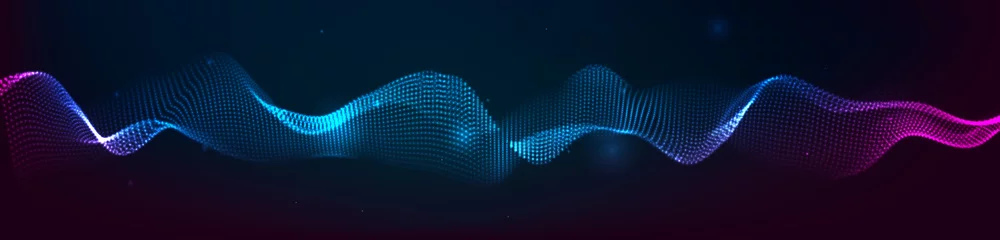 Foto op Plexiglas Muziek abstracte achtergrond. Equalizer voor muziek, met geluidsgolven met muzikale golven, het concept van een muziekequalizervector. © samserius