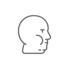 Fat face, obesity, adiposity line icon.