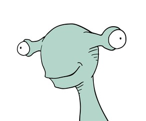 Design of funny alien face