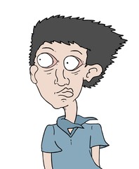 Design of surprised man looking