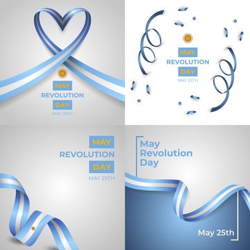 Happy May Revolution Day Vector Template Design Illustration Set