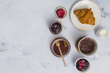 Breakfast with croissant