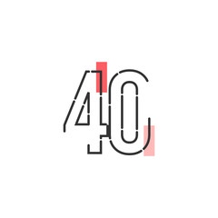 Number 40 Vector Template Design Illustration Design for Anniversary Celebration