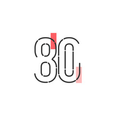 Number 80 Vector Template Design Illustration Design for Anniversary Celebration