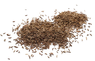 Cumin, caraway seeds isolated on white background