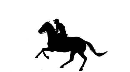 Obraz na płótnie Canvas silhouette cowboy riding horse on white background