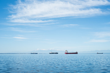 Thessaloniki port on sunny beautiful day