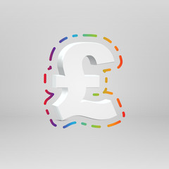 3D character from a fontset with colorful background, vector illustartion