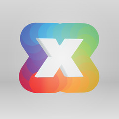 Fototapeta premium 3D character from a fontset with colorful background, vector illustartion