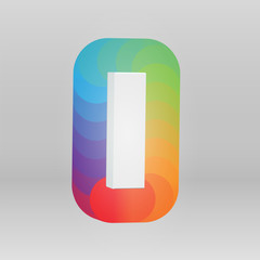 3D character from a fontset with colorful background, vector illustartion