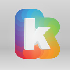 3D character from a fontset with colorful background, vector illustartion