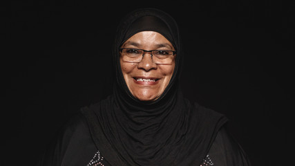 Smiling islamic woman in hijab