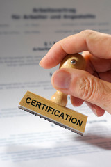 certification printed on rubber stamp