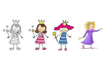Prinzessin, Zauberstab, Fee, Krone, Wunsch