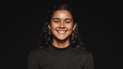 Portrait of a young cheerful woman